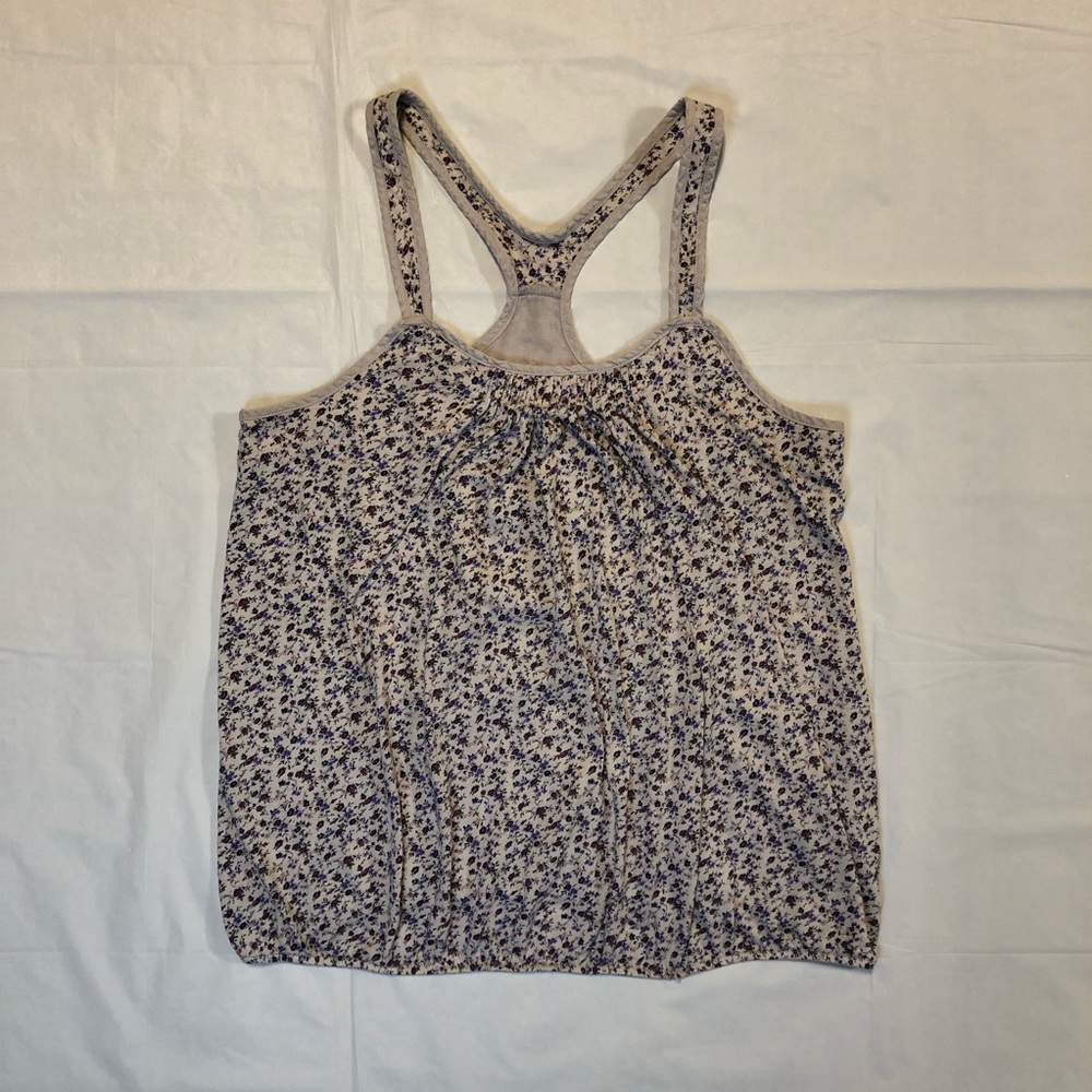 Decree Women’s Pullover Stretch Racerback Floral White Tank Top S